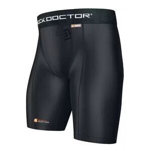 Shock Doctor 221 Adult Core Compression Black Shorts w Cup Pocket Sz Medium